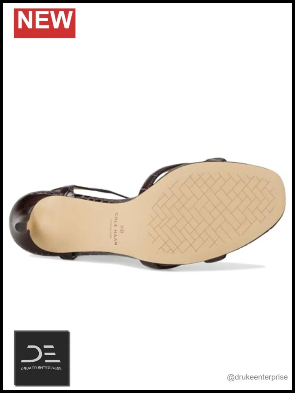 Cole Haan Constantina Block Heel Sandals Women Slingback Ankle Strap Leather